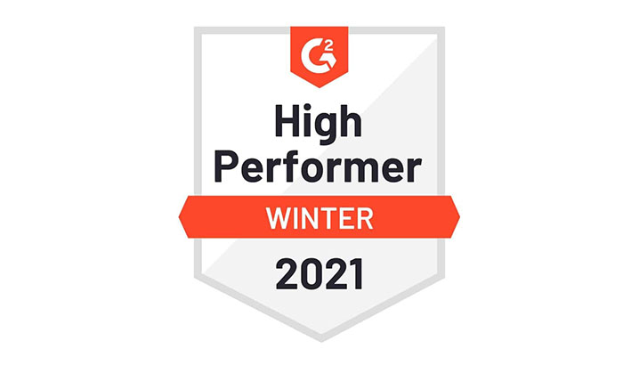 G2 high performer badge 2021