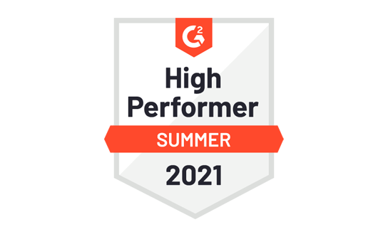 G2 high performer badge 2021